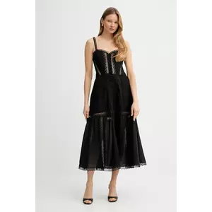 Charo Ruiz Ibiza rochie Dafelle culoarea negru, maxi, evazati, 251620 imagine