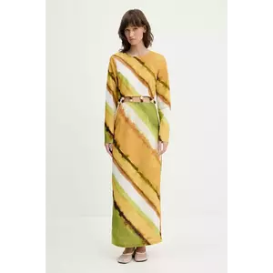 Never Fully Dressed rochie din amestec de in culoarea galben, maxi, drept, NFDDR2014 imagine