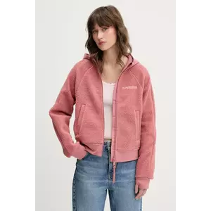 Superdry hanorac fleece culoarea portocaliu, cu glugă, uni, W2012288A-9KS imagine