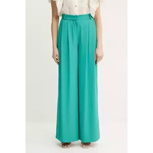 Fracomina pantaloni culoarea turcoaz, lat, high waist, FS25SV3012W47601 imagine