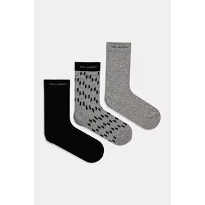 Karl Lagerfeld sosete 3-pack culoarea gri, A1M47046 imagine