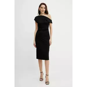 BOSS rochie culoarea negru, midi, mulata, 50540871 imagine