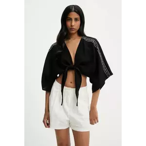 camasa din bumbac culoarea negru, relaxed imagine