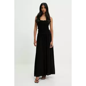 rochie din in culoarea negru, maxi, evazati imagine