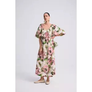 rochie culoarea roz, maxi, evazati imagine