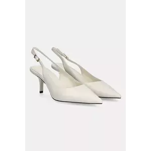 Answear Lab stilettos de piele culoarea alb imagine
