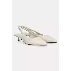 Answear Lab stilettos de piele culoarea alb imagine