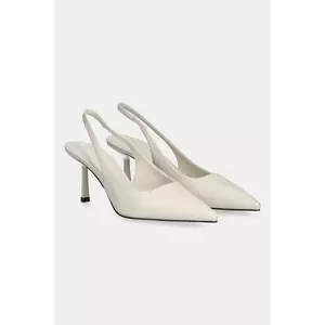 Answear Lab stilettos de piele culoarea alb imagine