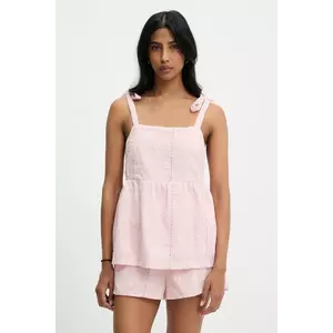 Answear Lab bluză și pantaloni scurți culoarea roz imagine