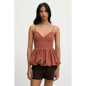 Answear Lab bluza culoarea maro, neted imagine