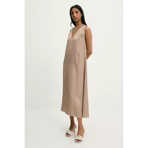 Answear Lab rochie culoarea bej, midi, drept imagine