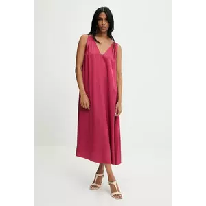 Answear Lab rochie culoarea bordo, midi, drept imagine