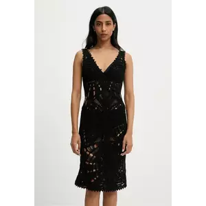 Answear Lab rochie din bumbac culoarea negru, mini, mulata imagine