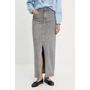 Answear Lab fusta jeans culoarea gri, maxi, drept imagine