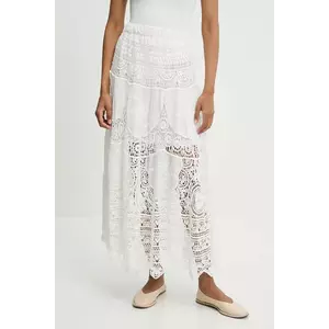 Answear Lab fusta din bumbac culoarea alb, maxi, evazati imagine