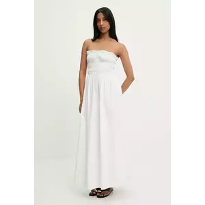 Answear Lab rochie din bumbac culoarea alb, maxi, evazati imagine