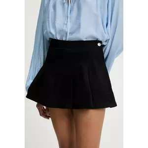 Answear Lab fustă și pantaloni denim culoarea negru, neted, high waist imagine
