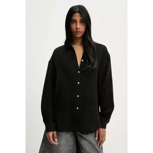 Answear Lab camasa din bumbac culoarea negru, cu guler clasic, relaxed imagine