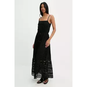 Answear Lab rochie din bumbac culoarea negru, maxi, evazati imagine