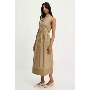Answear Lab rochie din bumbac culoarea bej, midi, evazati imagine