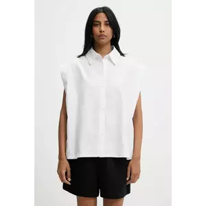 Answear Lab camasa din bumbac culoarea alb, cu guler clasic, relaxed imagine