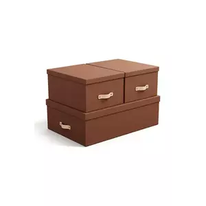 Bigso Box of Sweden set de cutii de depozitare 3-pack culoarea maro imagine