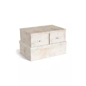 Bigso Box of Sweden set de cutii de depozitare 3-pack culoarea bej imagine