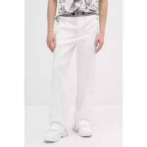 Versace Jeans Couture pantaloni culoarea alb, drept, 78GAA113 N0311 imagine