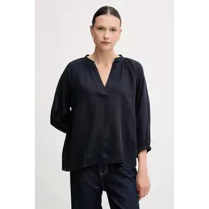 Gant bluză din in culoarea bleumain, neted, 4300475 imagine
