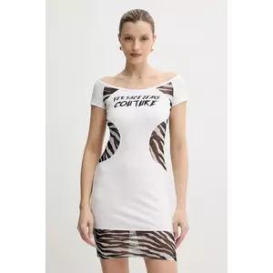 Versace Jeans Couture rochie culoarea alb, mini, mulata, 78HAO9A6 J0020 imagine