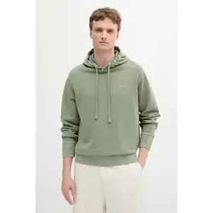 Gant hanorac de bumbac culoarea verde, cu glugă, neted, 2067035 imagine