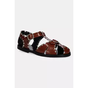 Bally sandale de piele culoarea maro, WF0043 imagine