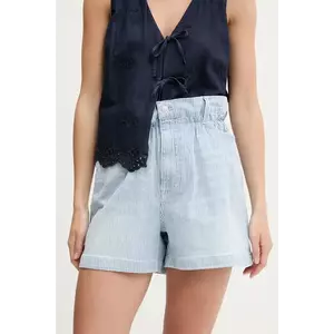 Tommy Jeans pantaloni scurți jeans cu imprimeu, high waist, DW0DW20085 imagine