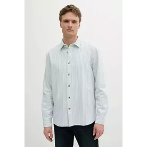 Barbour cămașă din bumbac Fenfield Oxford Stripe Relaxed Fit Shirt culoarea turcoaz, cu guler clasic, relaxed, MSH5586 imagine