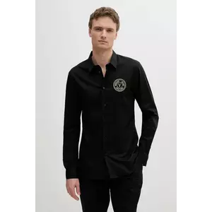 Versace Jeans Couture cămașă din bumbac culoarea negru, cu guler clasic, regular, 78GALYS2 CN002 imagine