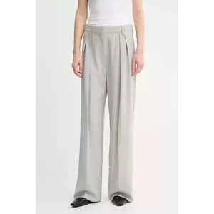 Day Birger et Mikkelsen pantaloni de lână Samuel culoarea gri, lat, high waist, DAY65243752 imagine