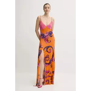 Versace Jeans Couture rochie culoarea portocaliu, maxi, drept, 78HAO900 JS471 imagine