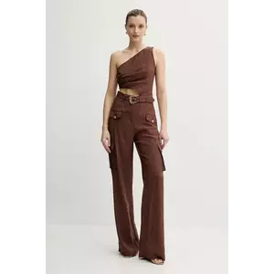 Versace Jeans Couture salopetă culoarea maro, cold shoulder, 78HAN000 N0433 imagine