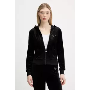 Karl Kani bluză din velur culoarea negru, cu glugă, cu imprimeu, 61860032 imagine