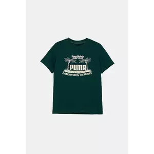 Puma tricou de bumbac pentru copii MID90S Graphic Tee III culoarea verde, cu imprimeu, 685152 imagine