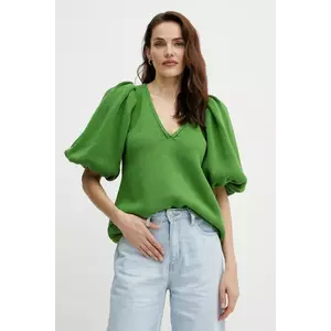 Luisa Spagnoli pulover de bumbac culoarea verde, 100033 imagine