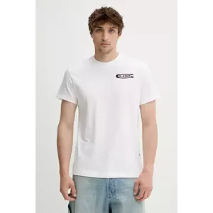 G-Star Raw tricou din bumbac culoarea alb, cu imprimeu, D26047-C336 imagine