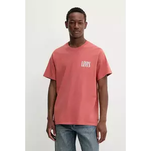 Levi's tricou din bumbac culoarea bej, cu imprimeu imagine