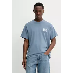 Levi's tricou din bumbac culoarea bej, cu imprimeu imagine