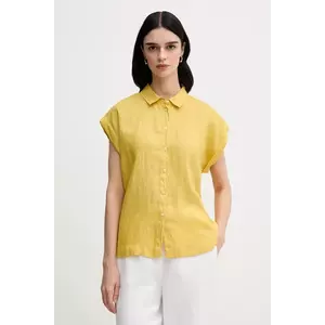 United Colors of Benetton camasa de in culoarea bej, cu guler clasic, regular imagine