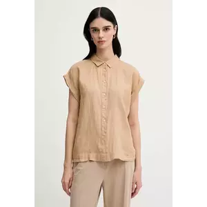 United Colors of Benetton camasa de in culoarea bej, cu guler clasic, regular imagine