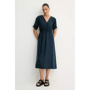 BOSS Orange rochie culoarea roz, midi, evazati imagine