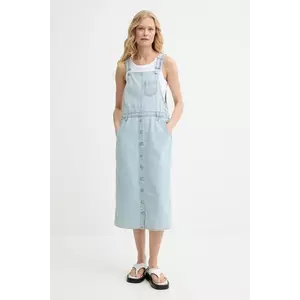 Levi's rochie jeans culoarea bej, midi, evazati imagine