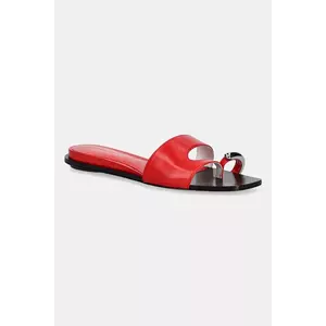 Tory Burch șlapi de piele Pierced Slide culoarea rosu, 169782-600 imagine