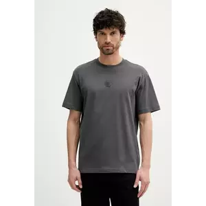 BOSS Green tricou din bumbac culoarea gri, cu imprimeu, 50544316 imagine